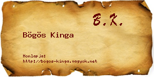 Bögös Kinga névjegykártya